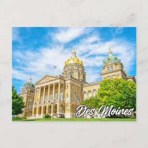 Des Moines, Iowa, USA Feiertagspostkarte