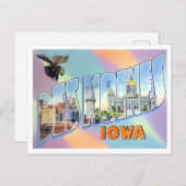 Des Moines, Iowa Vintag Big Letters Postcard Postkarte (Vorne/Hinten)