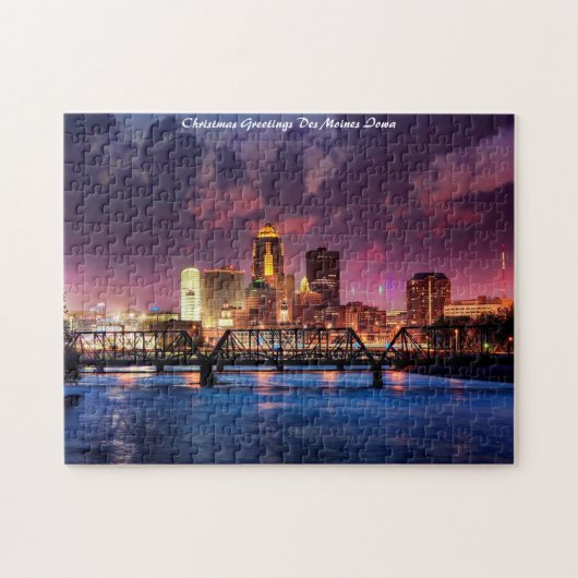 Des Moines Iowa, Weihnachtsgrüße Puzzle (Horizontal)