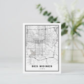 Des Moines Map Postkarte (Stehend Vorderseite)