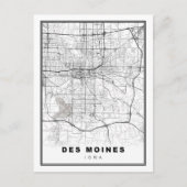 Des Moines Map Postkarte (Vorderseite)