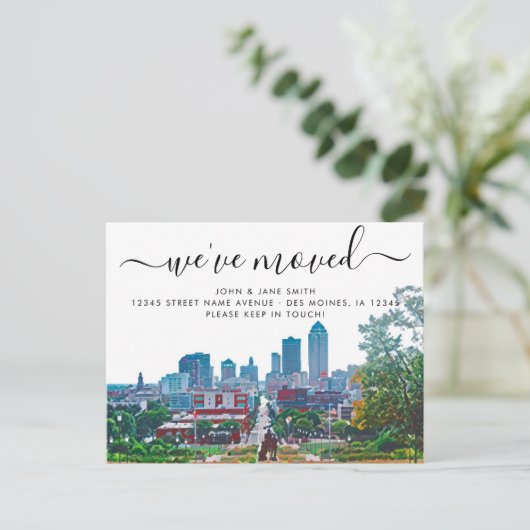 Des Moines Mouncement Postcard Ankündigungspostkarte (Stehend Vorderseite)