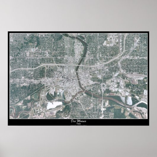 Des Moines, Satellitenposter von Iowa Poster (Vorne)
