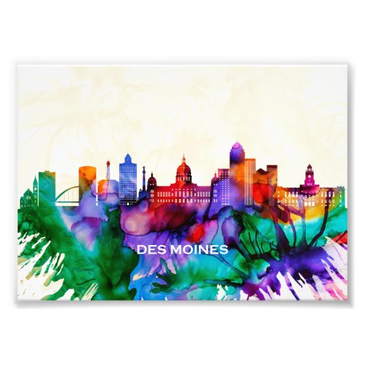 Des Moines Skyline Fotodruck (Vorne)