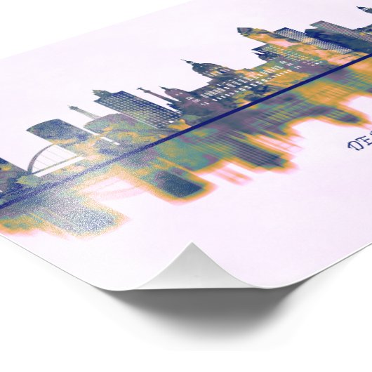 Des Moines Skyline Fotodruck (Ecke)