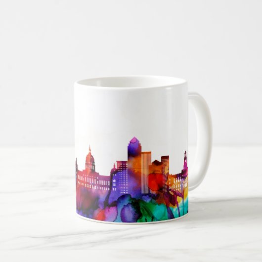 Des Moines Skyline Kaffeetasse (VorderseiteRechts)