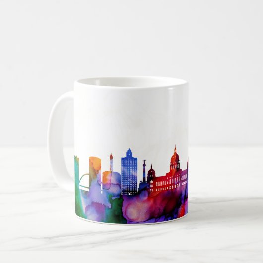 Des Moines Skyline Kaffeetasse (Vorderseite Links)