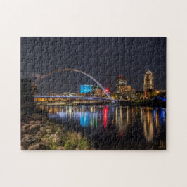 Des Moines Skyline nachts Puzzle