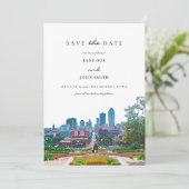 Des Moines Skyline Save the Date Karte (Stehend Vorderseite)