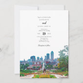 Des Moines Skyline Wedding Einladung (Vorderseite)