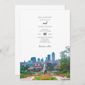 Des Moines Skyline Wedding Einladung (Vorne/Hinten)