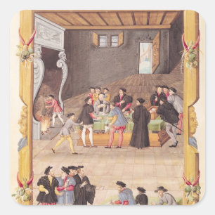 Des Notar-und des Königs Sekretärs Quadratischer Aufkleber