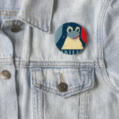 Des Pinguinplakat-Kopfes Linuxs Tux rotes Blau Button (Beispiel)