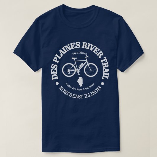 Des Plaines River Trail (Radfahren) T-Shirt (Design vorne)