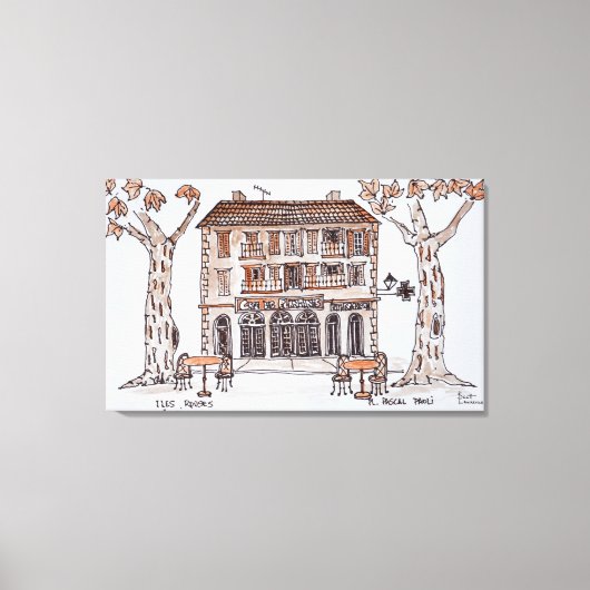 des platens, Place Paoli | Ile Rousse, Korsika Leinwanddruck (Vorderseite)