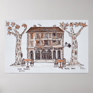 des platens, Place Paoli,  L'Ile Rousse, Korsika Poster