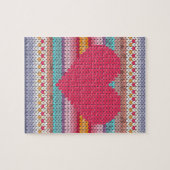 Des retro woollen Valentine Strick Herz-Imitats Puzzle (Horizontal)