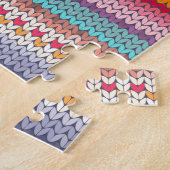 Des retro woollen Valentine Strick Herz-Imitats Puzzle (Seite)