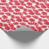 Des roten Blumenmuster Mohnblumen-Feldes der Geschenkpapier (Ecke)