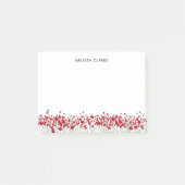 Des roten mit Blumenpersonalisiertes Post-it Klebezettel (Vorderseite)