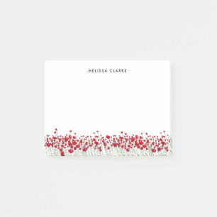 Des roten mit Blumenpersonalisiertes Post-it Klebezettel