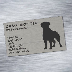 Des Rottweiler Silhouette-  Rottie Art Magnetische Visitenkarte