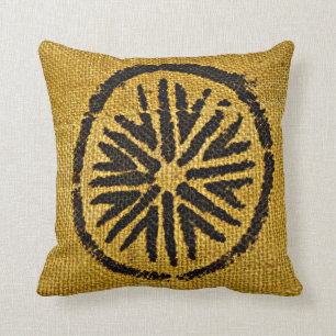 Des Schlammstoffes des gelben Brauns afrikanisches Kissen