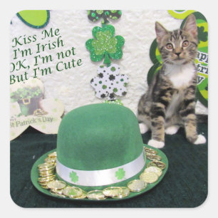 Des St Patrick des Banditen Tagesaufkleber (3387) Quadratischer Aufkleber