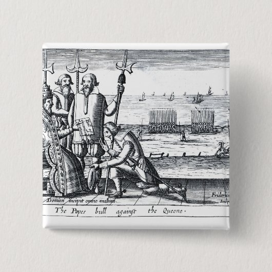 Des Stiers des Papstes gegen die Königin im Jahre Button (Vorderseite)