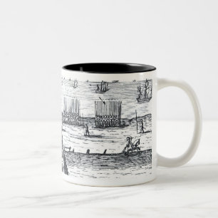 Des Stiers des Papstes gegen die Königin im Jahre Zweifarbige Tasse