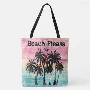 Des Strandes AquarellPalmen und Strand bitte Tasche