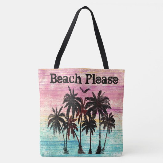 Des Strandes AquarellPalmen und Strand bitte Tasche (Vorderseite)
