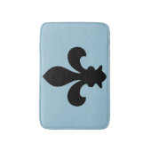 Des Symbol-Schwarzen Fleur de Lys French blaue Badematte (Vorderseite Vertikal)
