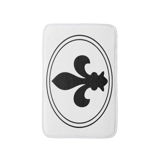 Des Symbol-Schwarzen Fleur de Lys French ovale Badematte (Vorderseite Vertikal)