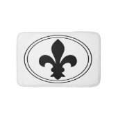 Des Symbol-Schwarzen Fleur de Lys French ovale Badematte (Vorderseite)