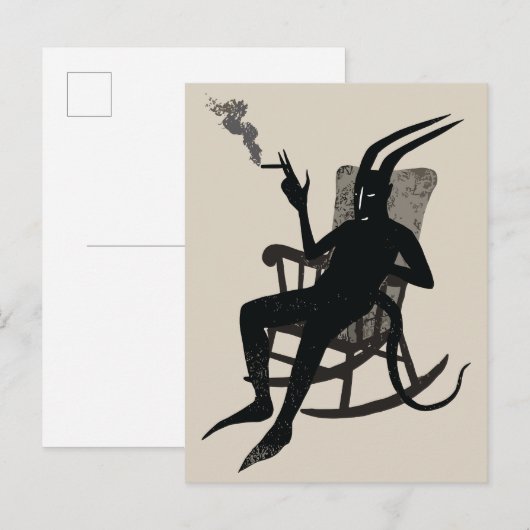 Des Teufels Auszeit – Dunkle Humor Wandkunst Postkarte (Vorne/Hinten)