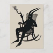 Des Teufels Auszeit – Dunkle Humor Wandkunst Postkarte (Vorderseite)
