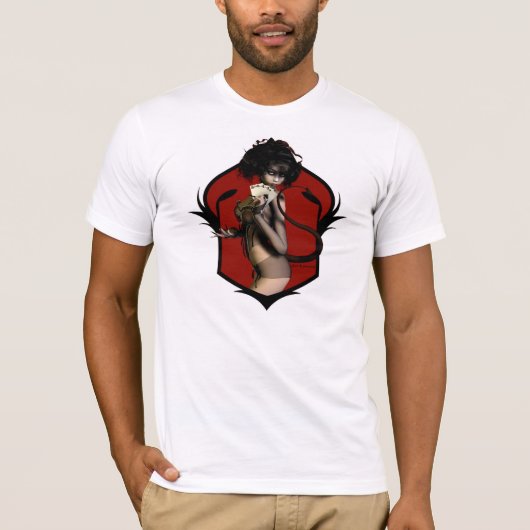 Des toten schwarzen die Asse Mannes Hand… u. das T-Shirt (Vorderseite)