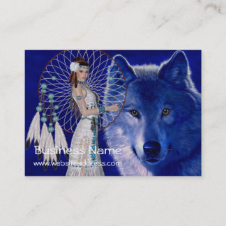 Des Ureinwohner-Frauen-u. Wolf-D2 Visitenkarten Visitenkarte