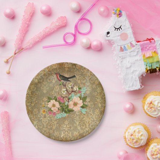 des Vintagen viktorianisches Braun Pappteller (Party)