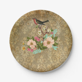 des Vintagen viktorianisches Braun Pappteller