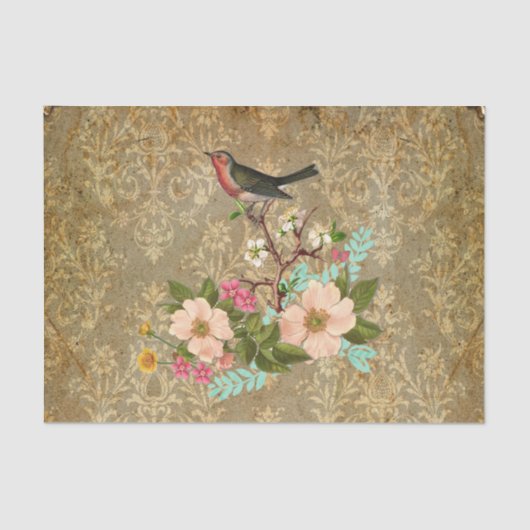 des Vintagen viktorianisches Braun Seidenpapier (Vorderseite)