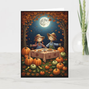 Des Vogelscheuchens Halloween-Picknick Feiertagskarte