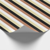 Des Weiß, Beige und Schwarzer Streifen Browns, Geschenkpapier (Ecke)