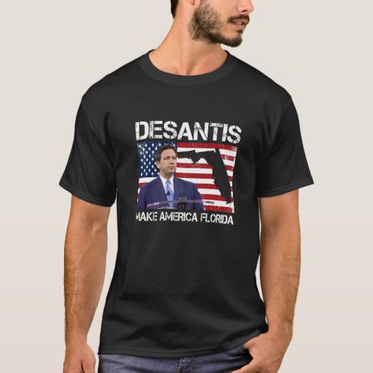 Desantis 2024 Make America Florida Flag Election R T-Shirt (Vorderseite)