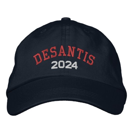 Desantis 2024 - Rot-Blau Bestickte Baseballkappe (Vorderseite)