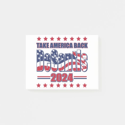 DeSantis-2024-Take-America-Back- Post-it Klebezettel (Vorderseite)