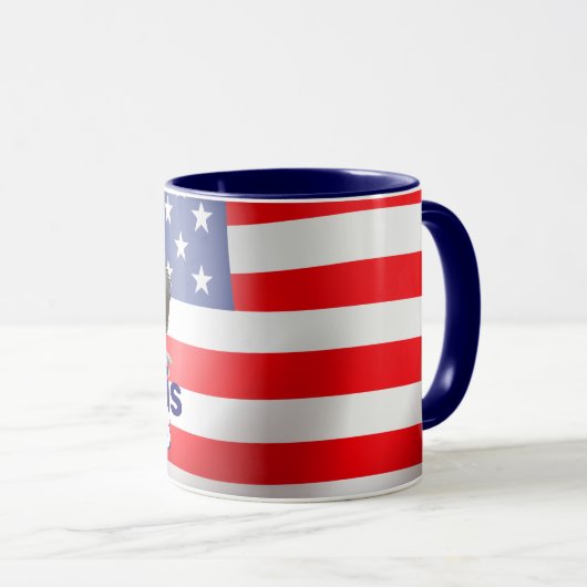 DeSantis 2028 mit Bald Eagle Tasse (VorderseiteRechts)