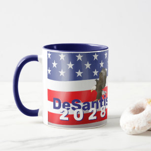 DeSantis 2028 mit Bald Eagle Tasse