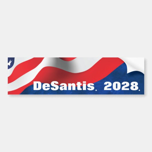 DeSantis 2028 Text mit Flag Autoaufkleber (Vorne)